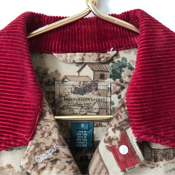 Ralph Lauren Vintage Cotton Canvas Jacket Prairie Country Scenery S - Picture 3 of 12